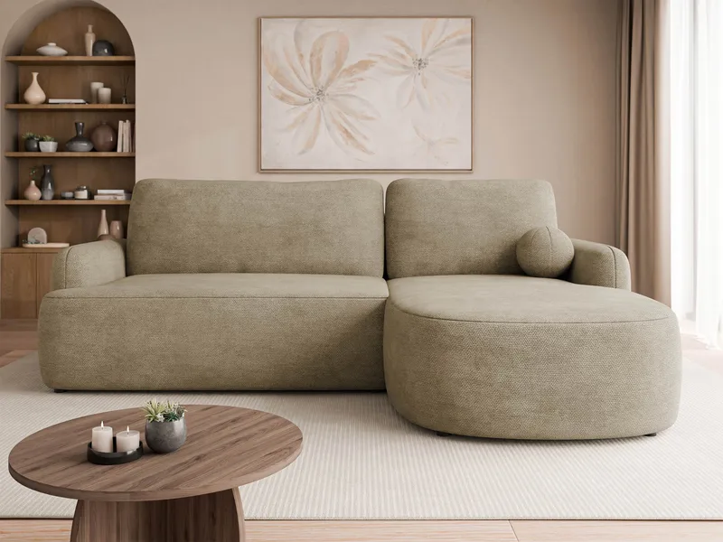 Branrel 4-seters Sovesofa med Divan Høyre - Beige - Møbler - Sofaer - Sovesofaer - Hjørnesovesofa