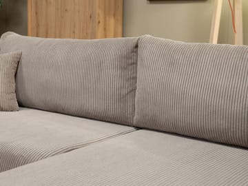 Brenor 3-seters sovesofa med divan, venstrevendt - lysegrå - Møbler - Sofaer - Sovesofaer - Hj ørnesovesofa