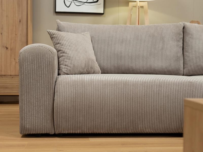 Brenor 3-seters sovesofa med divan, venstrevendt - lysegrå - Møbler - Sofaer - Sovesofaer - Hjørnesovesofa