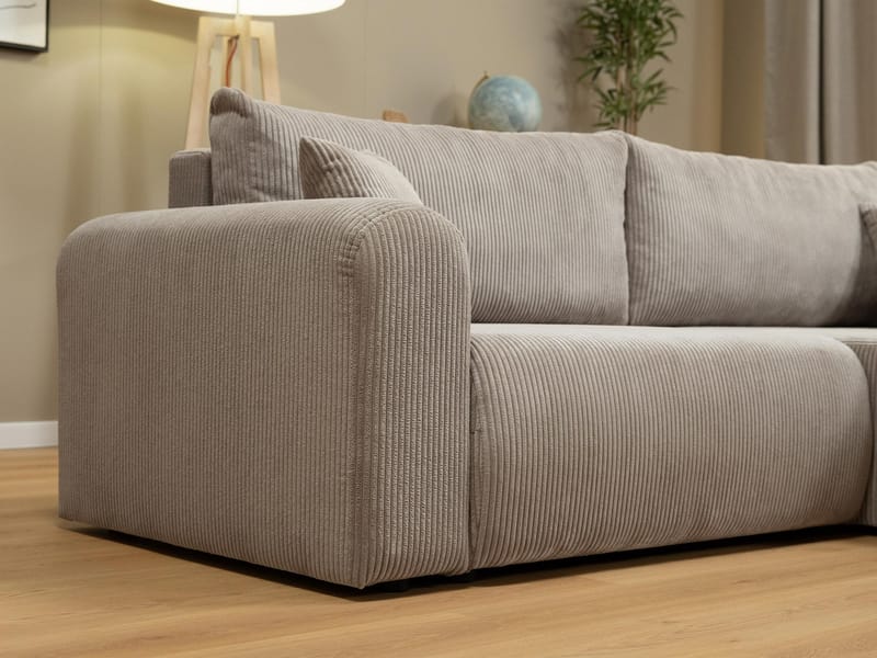 Brenor 3-seters sovesofa med divan, venstrevendt - lysegrå - Møbler - Sofaer - Sovesofaer - Hjørnesovesofa