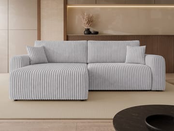 Brenor 3-seters sovesofa med divan, venstrevendt - lysegrå - Møbler - Sofaer - Sovesofaer - Hjørnesovesofa