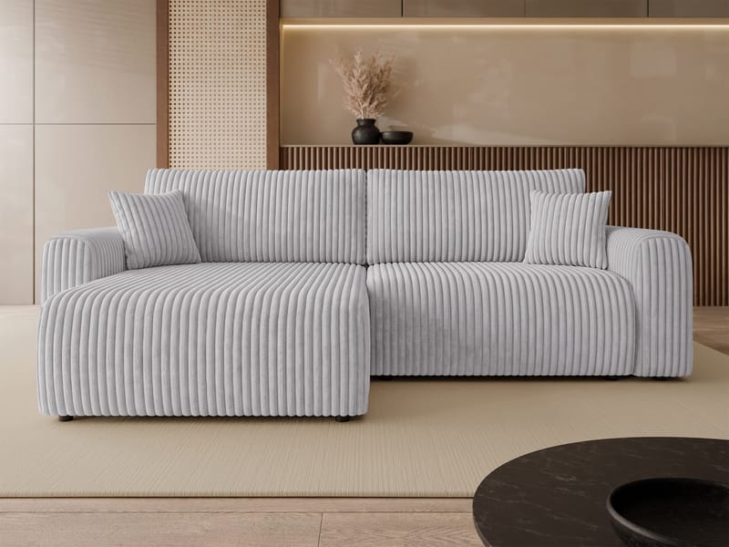 Brenor 3-seters sovesofa med divan, venstrevendt - lysegrå - Møbler - Sofaer - Sovesofaer - Hjørnesovesofa