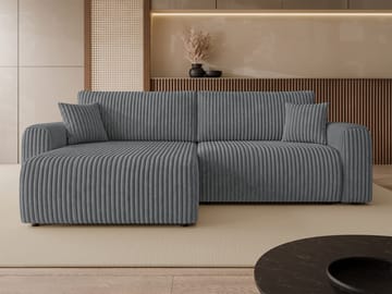 Brenor 3-seters sovesofa med divan, venstrevendt - mørkegrå - Møbler - Sofaer - Sovesofaer - Hjørnesovesofa