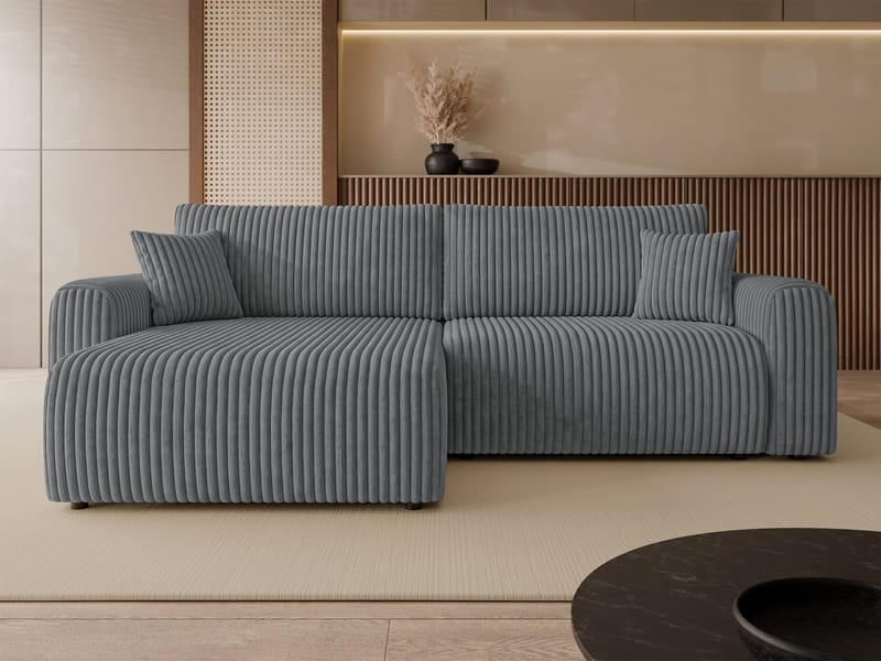 Brenor 3-seters sovesofa med divan, venstrevendt - mørkegrå - Møbler - Sofaer - Sovesofaer - Hjørnesovesofa