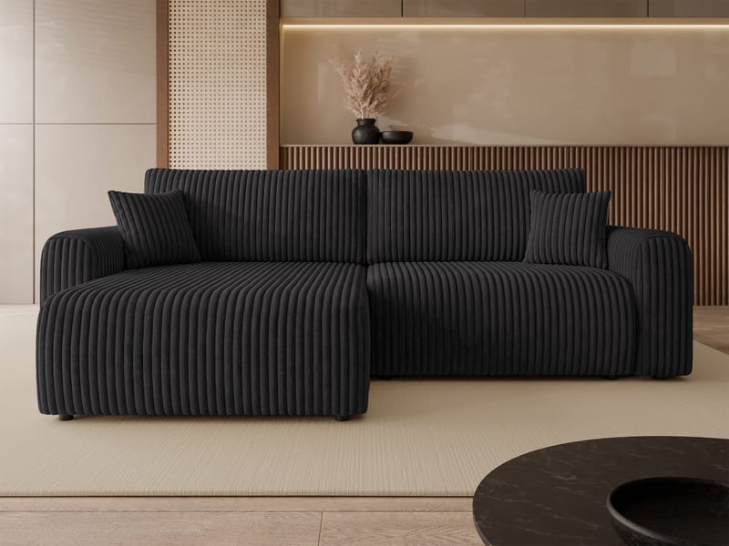 Brenor 3-seters sovesofa med divan, venstrevendt - svart - Møbler - Sofaer - Sovesofaer - Hjørnesovesofa