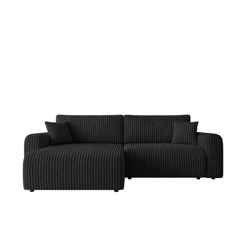 Brenor 3-seters sovesofa med divan, venstrevendt - svart - Møbler - Sofaer - Sovesofaer - Hjørnesovesofa