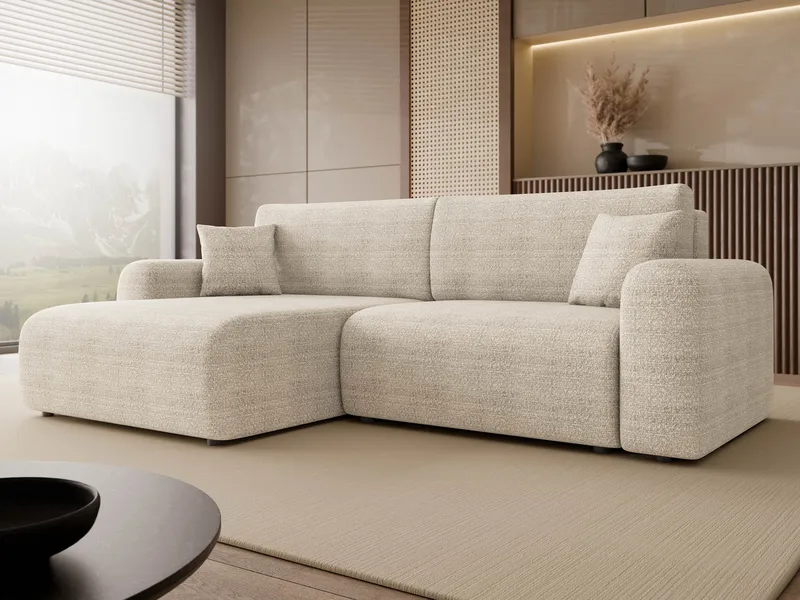 Brenor Sovesofa med sjeselong 3-seter - Beige - Møbler - Sofaer - Sovesofaer - Sovesofa divan