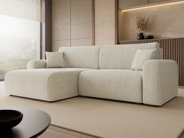 Brenor Sovesofa med sjeselong 3-seter - Beige - Møbler - Sofaer - Sovesofaer - Sovesofa divan