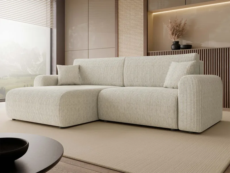Brenor Sovesofa med sjeselong 3-seter - Beige - Møbler - Sofaer - Sovesofaer - Sovesofa divan