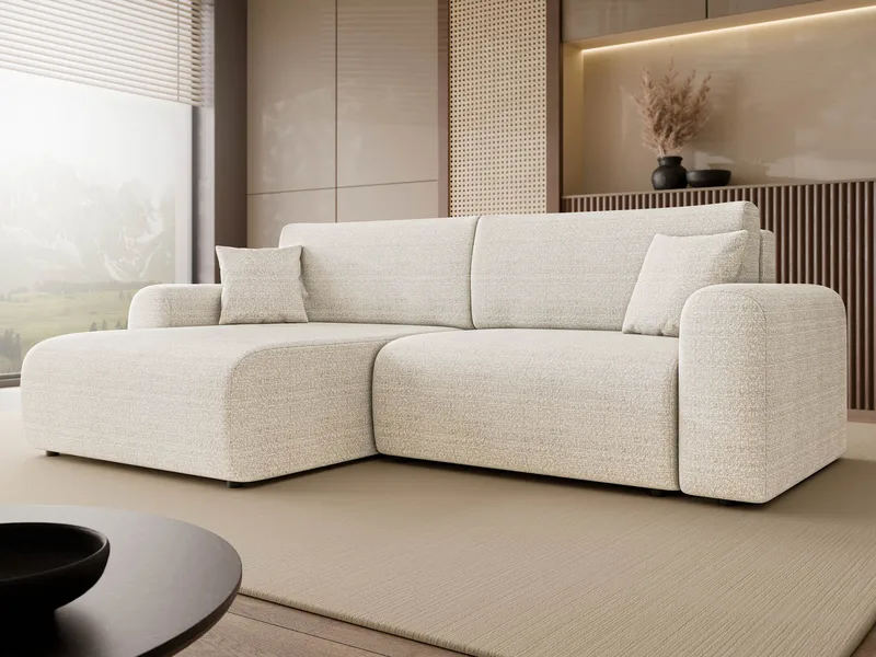 Brenor Sovesofa med sjeselong 3-seter - Lys beige - Møbler - Sofaer - Sovesofaer - Sovesofa divan
