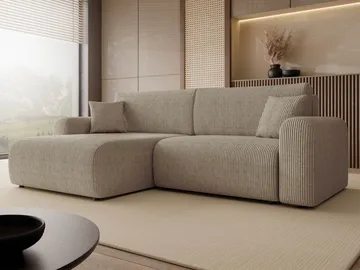 Brenor Sovesofa med sjeselong 3-seter - Mørk beige - Møbler - Sofaer - Sovesofaer - Sovesofa divan
