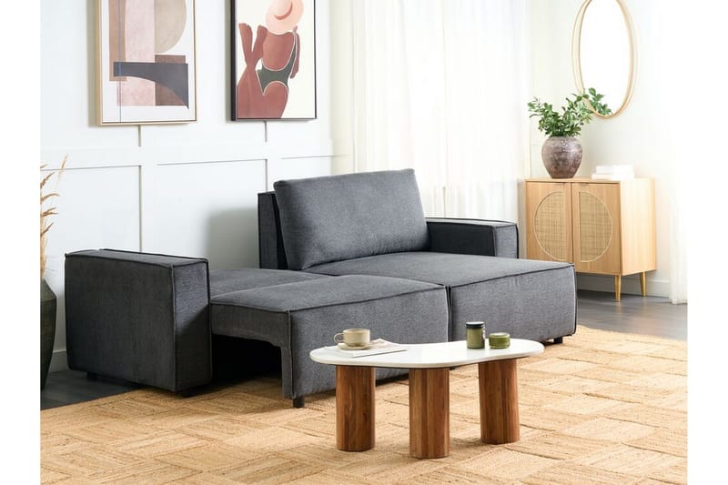 Brian 3-seter Høyrevendt Hjørnesovesofa med Sjeselong i Stoff - Grå - Møbler - Sofaer - Sovesofaer - Hjørnesovesofa