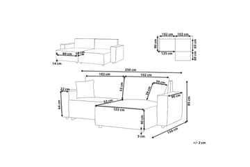 Brian Hjørnesovesofa 3-seter - Mørk grå - Møbler - Sofaer - Sovesofaer - Hjørnesovesofa