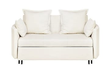 Brinkburn 2-seter Sovesofa med Runde Armlener i Stoff - Kremhvit - Møbler - Sofaer - Sovesofaer - 2 seters sovesofa