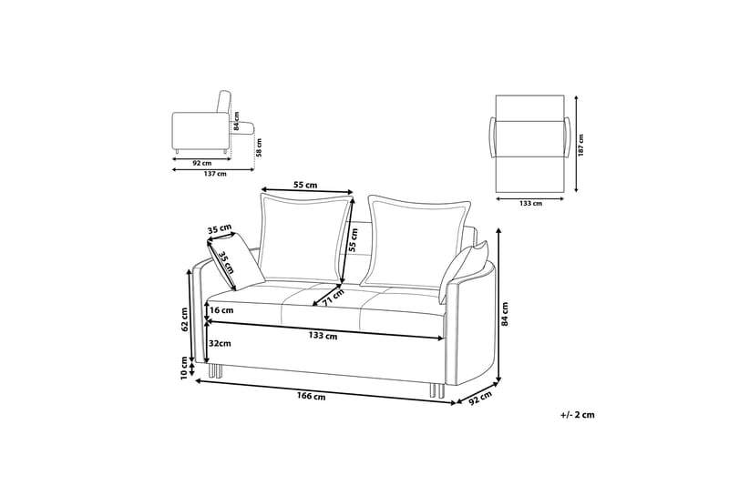 Brinkburn Sovesofa - Beige - Møbler - Sofaer - Sovesofaer - Forovervendt sovesofa