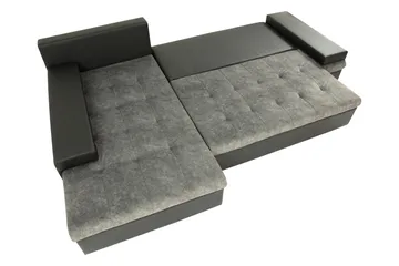 Bunty Sovesofa med Sjeselong 3-seter - Mørkegrå / Lysegrå - Møbler - Sofaer - Sovesofaer - Sovesofa divan