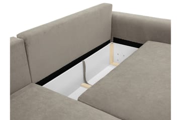 Burketown Sovesofa med Sjeselong 3-seter i Fløyel - Beige - Møbler - Sofaer - Sovesofaer - Sovesofa divan