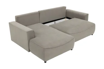 Burketown Sovesofa med Sjeselong 3-seter i Fløyel - Beige - Møbler - Sofaer - Sovesofaer - Sovesofa divan