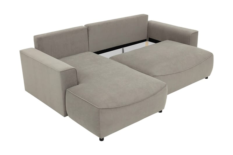 Burketown Sovesofa med Sjeselong 3-seter i Fløyel - Beige - Møbler - Sofaer - Sovesofaer - Sovesofa divan