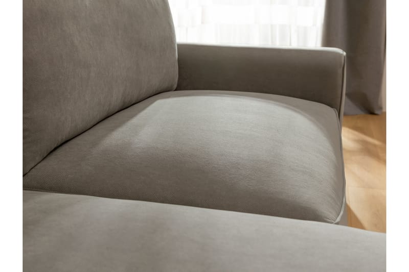 Burketown Sovesofa med Sjeselong 3-seter i Fløyel - Beige - Møbler - Sofaer - Sovesofaer - Sovesofa divan