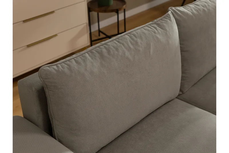 Burketown Sovesofa med Sjeselong 3-seter i Fløyel - Beige - Møbler - Sofaer - Sovesofaer - Sovesofa divan