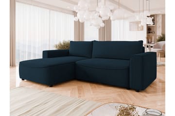 Burketown Sovesofa med Sjeselong 3-seter i Fløyel - Blå - Møbler - Sofaer - Sovesofaer - Sovesofa divan