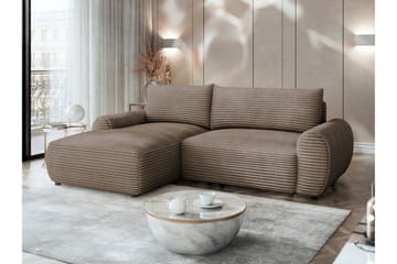 Burman Sovesofa med Sjeselong 3-seter i Manchester - Brun - Møbler - Sofaer - Sovesofaer - Sovesofa divan