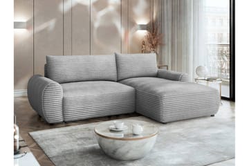 Burman Sovesofa med Sjeselong 3-seter i Manchester - Grå - Møbler - Sofaer - Sovesofaer - Sovesofa divan