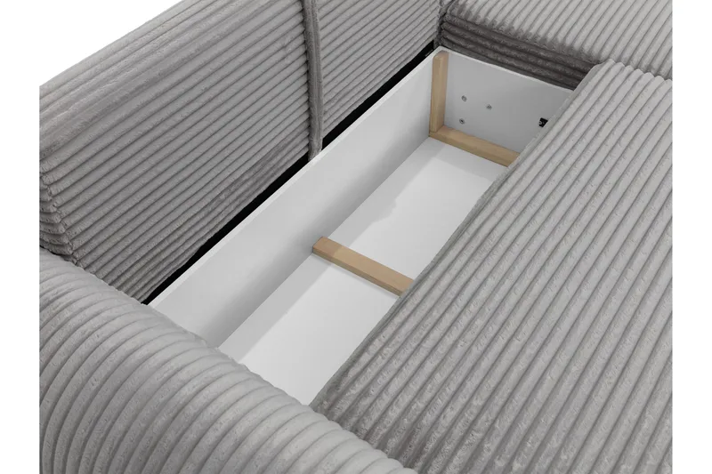 Burman Sovesofa med Sjeselong 3-seter i Manchester - Grå - Møbler - Sofaer - Sovesofaer - Sovesofa divan