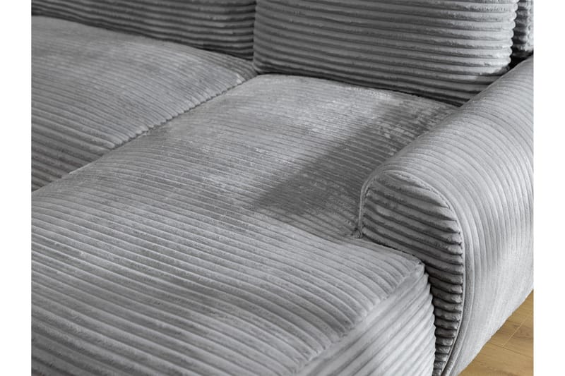 Burman Sovesofa med Sjeselong 3-seter i Manchester - Grå - Møbler - Sofaer - Sovesofaer - Sovesofa divan