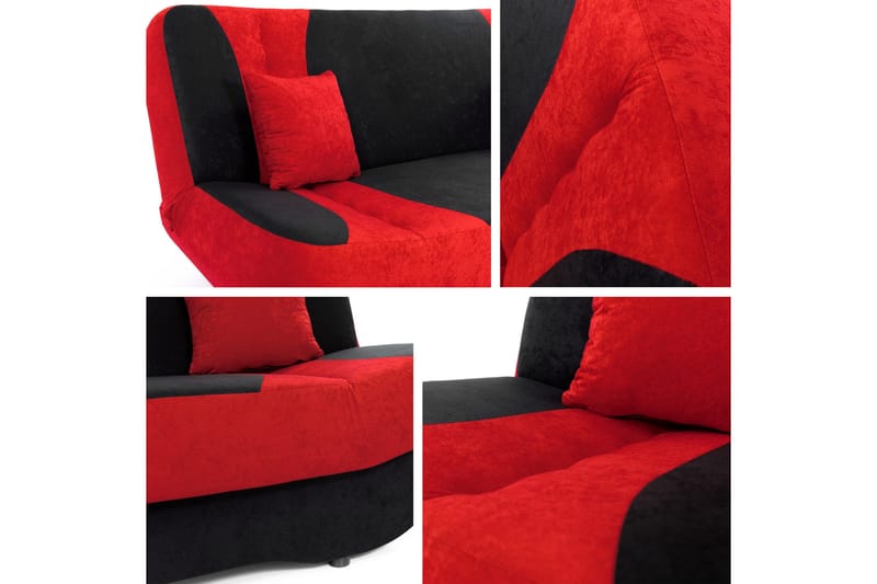 Burralla 3-seters Rektangulær Sovesofa 118x184 cm med Oppbevaring i Stoff - Grå - Møbler - Sofaer - Sovesofaer - 3 seters sovesofa