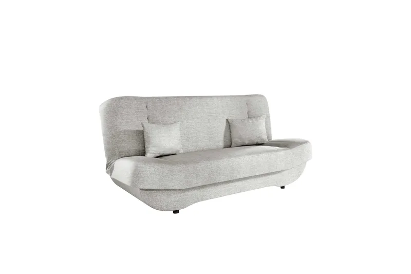 Burralla 3-seters Rektangulær Sovesofa 118x184 cm med Oppbevaring i Stoff, Grå