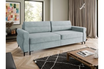 Busness Sovesofa 3-seter i Plysj - Grå - Møbler - Sofaer - Sovesofaer - 3 seters sovesofa