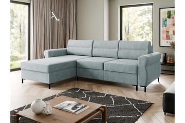 Busness Sovesofa med Sjeselong 3-seter i Plysj - Grå - Møbler - Sofaer - Sovesofaer - Sovesofa divan