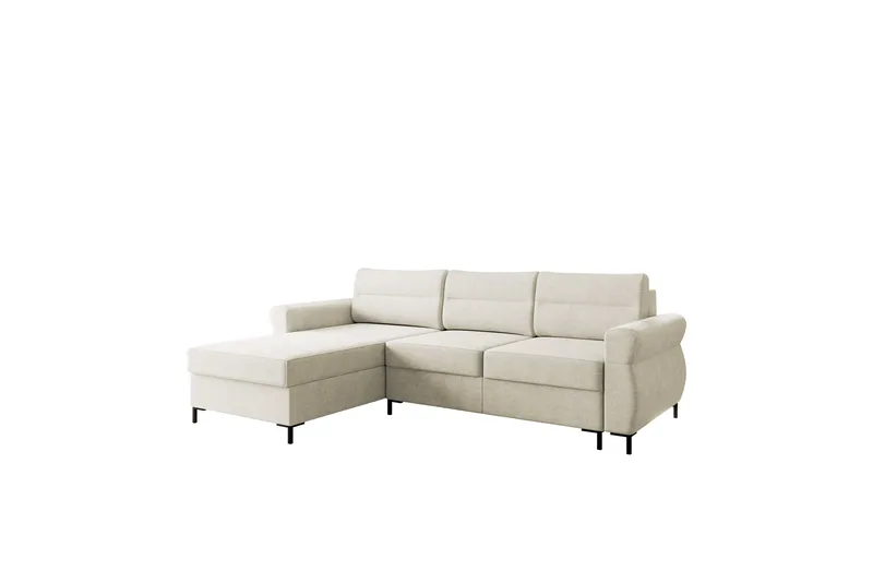 Busness Sovesofa med Sjeselong 3-seter i Plysj, Beige