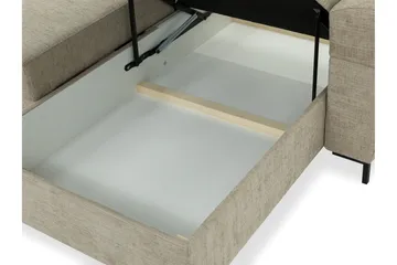 Busness Sovesofa med Sjeselong 3-seter i Plysj - Beige - Møbler - Sofaer - Sovesofaer - Sovesofa divan