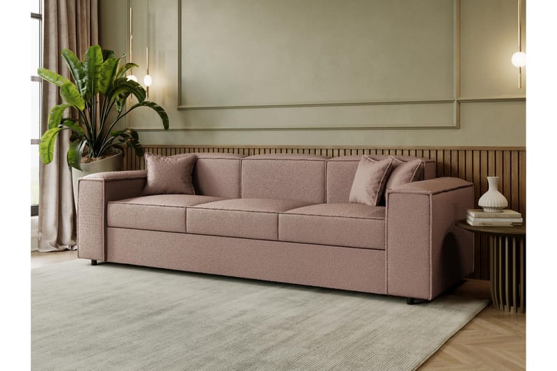 Bysantinsk 3-Seters Sovesofa - Rosa - Møbler - Sofaer - Sovesofaer - 3 seters sovesofa