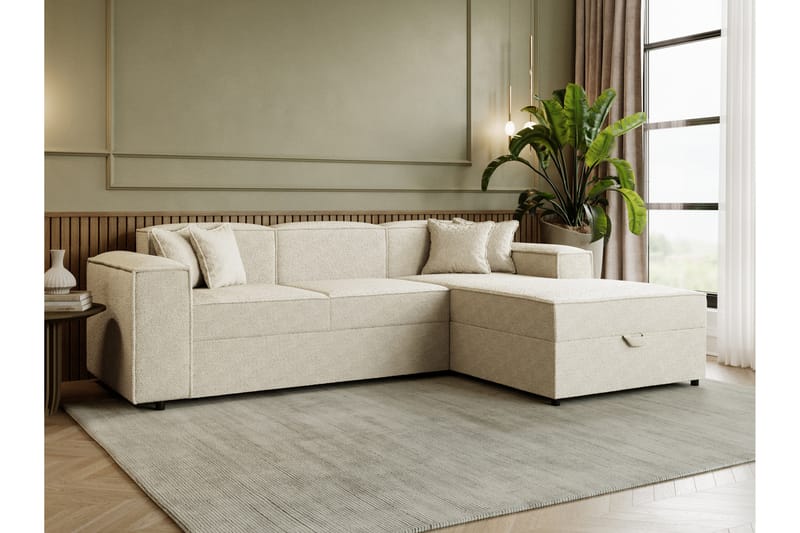 Bysantinsk Sovesofa Med 3-Seters Divan - Beige - Møbler - Sofaer - Sovesofaer - Sovesofa divan