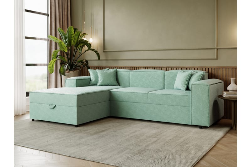 Bysantinsk Sovesofa Med 3-Seters Divan - Grønn - Møbler - Sofaer - Sovesofaer - Sovesofa divan