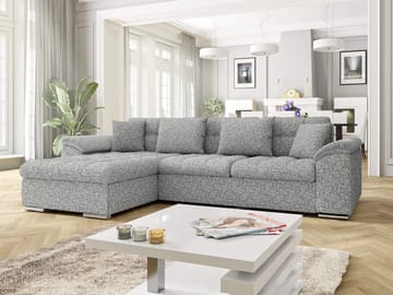 Camior 4-seters sovesofa med divan, venstrevendt - Grå - Møbler - Sofaer - Sovesofaer - Hjørnesovesofa
