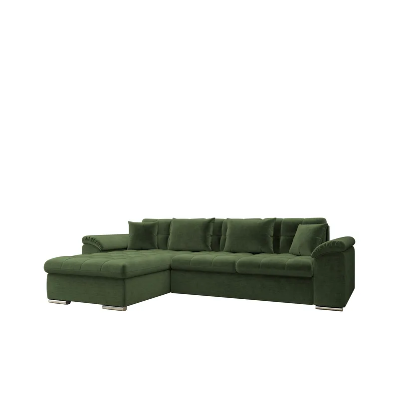 Camior 4-seters sovesofa med divan, venstrevendt, grønn