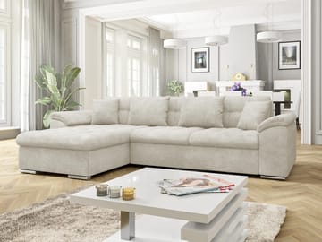 Camior 4-seters sovesofa med divan, venstrevendt - Lys beige - Møbler - Sofaer - Sovesofaer - Hjørnesovesofa