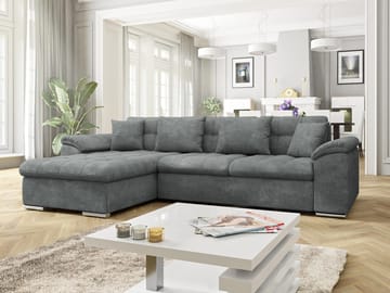 Camior 4-seters sovesofa med divan, venstrevendt - Mørkegrå - Møbler - Sofaer - Sovesofaer - Hjørnesovesofa