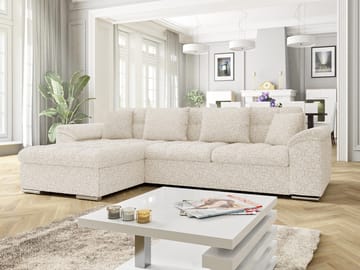 Camior 4-seters sovesofa med divan, venstrevendt - Offwhite - Møbler - Sofaer - Sovesofaer - Hjørnesovesofa