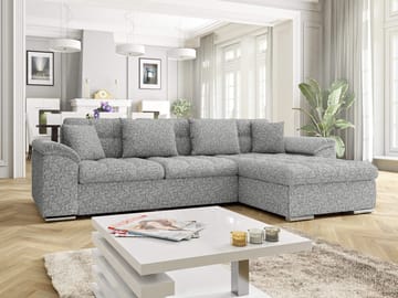 Camior 4-seters sovesofa med sjeselong, høyrevendt - Grå - Møbler - Sofaer - Sovesofaer - Hjørnesovesofa