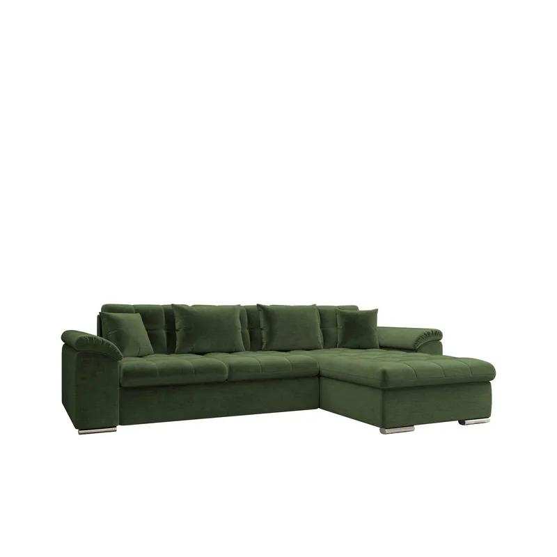 Camior 4-seters sovesofa med sjeselong, høyrevendt - grønn - Møbler - Sofaer - Sovesofaer - Hjørnesovesofa