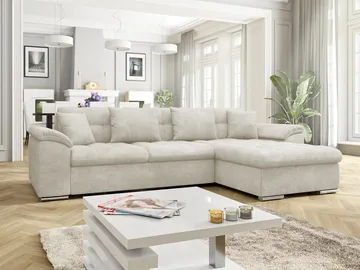 Camior 4-seters sovesofa med sjeselong, høyrevendt - Lys beige - Møbler - Sofaer - Sovesofaer - Hjørnesovesofa