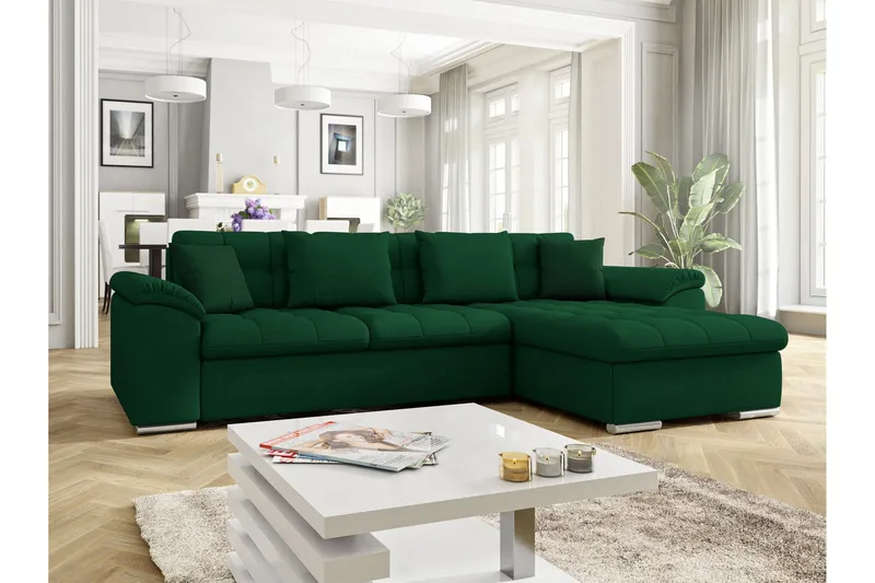 Camior Sovesofa Med 3-Seters Divan, Grønn