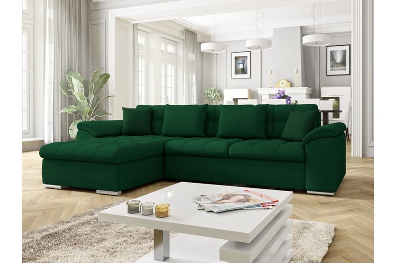 Camior Sovesofa Med 3-Seters Divan - Grønn - Møbler - Sofaer - Sovesofaer - Sovesofa divan