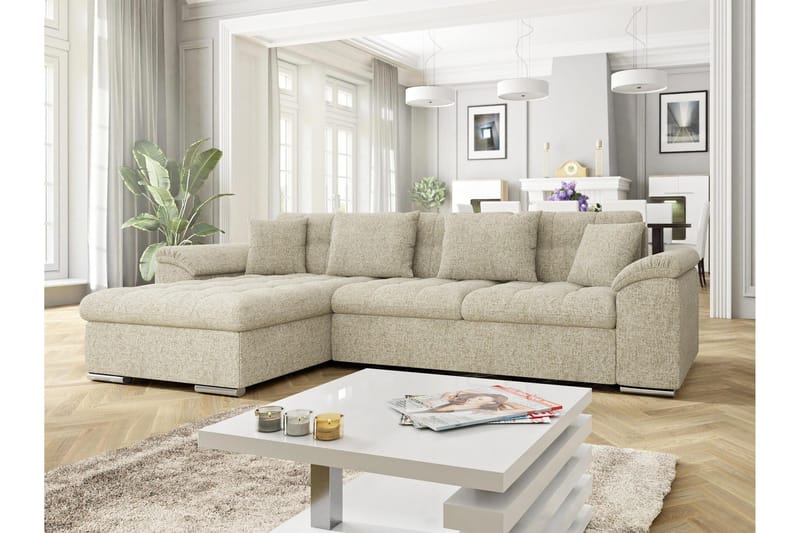 Camior Sovesofa med Divan 3-seter - Beige - Møbler - Sofaer - Sovesofaer - Sovesofa divan